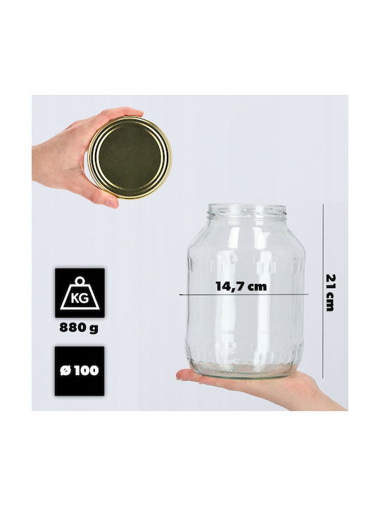 Kadax Set 8pcs Jars General Use with Lid Glass 2500ml