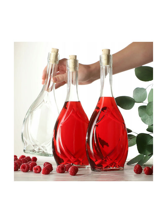 Kadax Set 2 Pieces General Use Glass Jars with Cork Transparent 500ml 2 Pieces