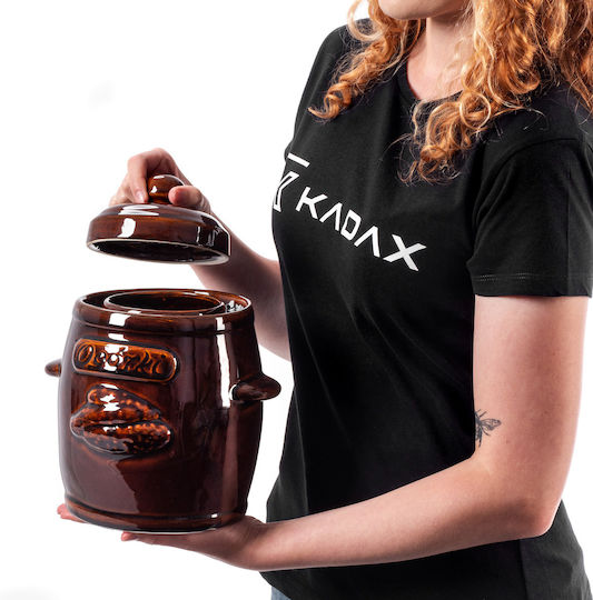 Kadax Βάζο Γενικής Χρήσης με Καπάκι Κεραμικό Καφέ 3000ml