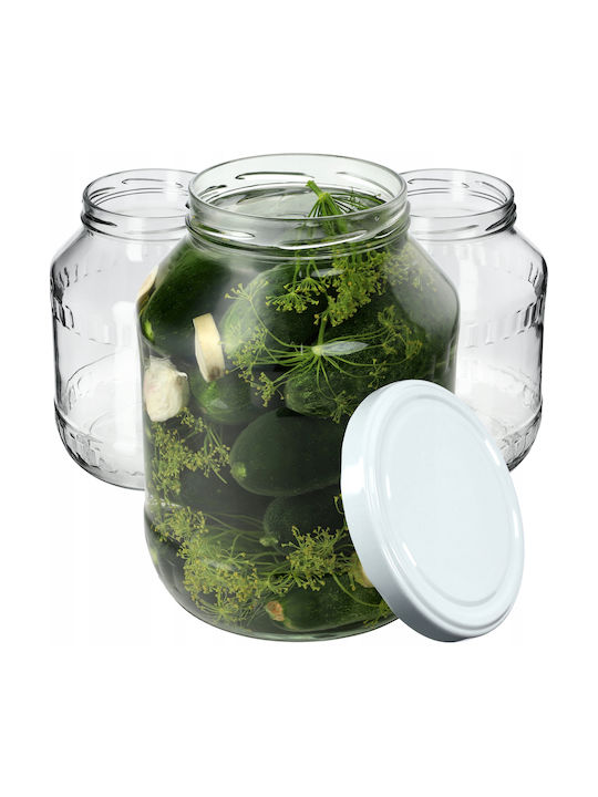 Kadax Set 8buc Borcane Uz General cu capac Sticlă Transparent 2500ml