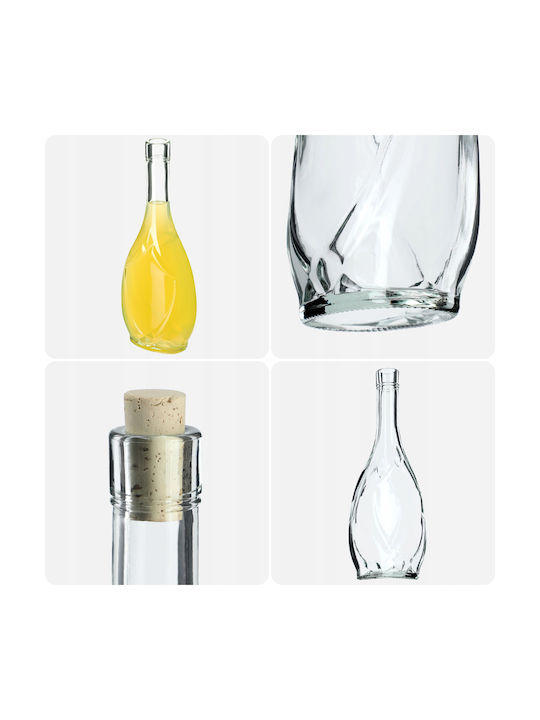 Kadax Set 2 Pieces General Use Glass Jars with Cork Transparent 500ml 2 Pieces