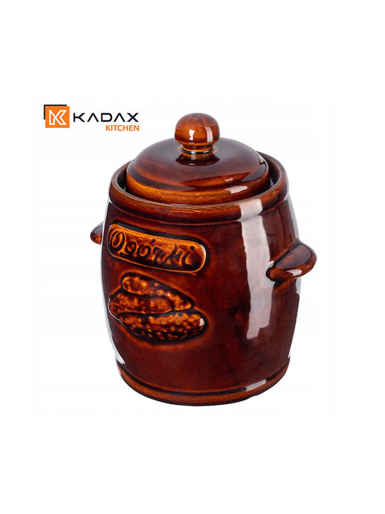 Kadax Vaza Uz General cu capac Ceramică Maro 3000ml
