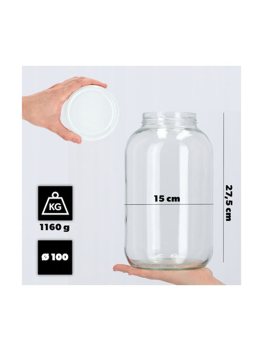 Kadax Vaza Uz General cu capac Sticlă Transparent 4000ml