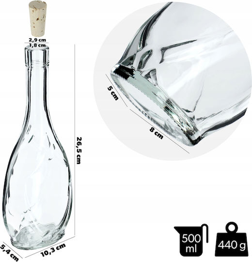 Kadax Set 6 Bucăți Vaze Utilizare Generală cu Plută Sticlă Transparentă 500ml 6 Bucăți
