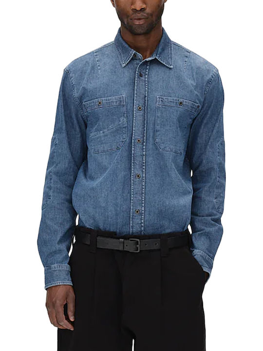 Gabba Men's Shirt Overshirt Long Sleeve Denim Blue