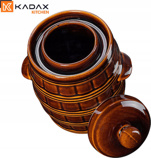 Kadax Vază Utilizare Generală Cu Capac Ceramică Maro 3200ml