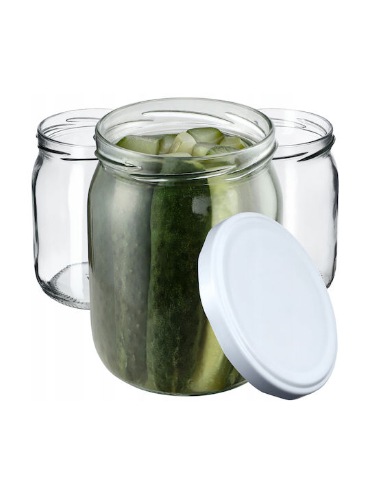 Kadax Set 8Stück Gläser Allgemeine Verwendung mit Deckel Glas Transparent 540ml