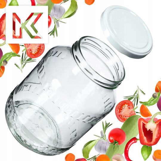 Kadax Set 4 Bucăți Vaze Utilizare Generală cu Capac Sticlă Transparentă 2500ml 4 Bucăți