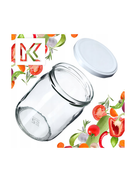 Kadax Set 8Stück Gläser Allgemeine Verwendung mit Deckel Glas Transparent 540ml