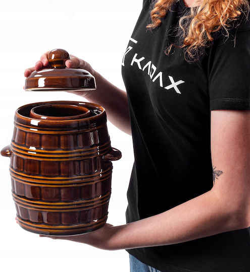 Kadax Vază Utilizare Generală Cu Capac Ceramică Maro 3200ml