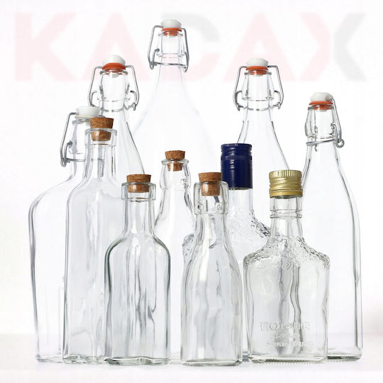 Kadax Set 6 Bucăți Vaze Utilizare Generală cu Plută Sticlă Transparentă 750ml 6 Bucăți