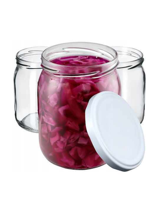 Kadax Set 8Stück Gläser Allgemeine Verwendung mit Deckel Glas Transparent 540ml