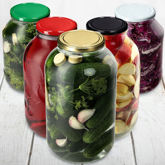 Kadax Vază Utilizare Generală Cu Capac Sticlă Transparentă 4000ml