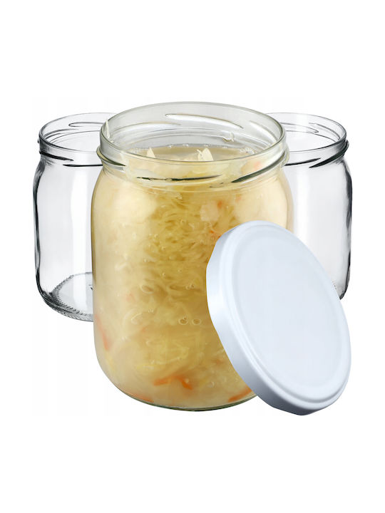 Kadax Set 8Stück Gläser Allgemeine Verwendung mit Deckel Glas Transparent 540ml