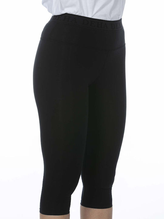 Frauen Capri Leggings Hochgeschnitten Black