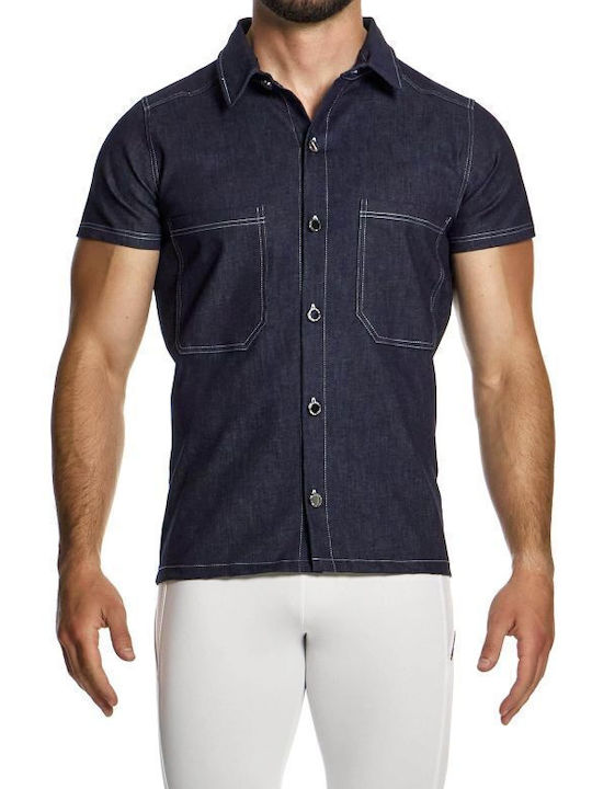 Modus Vivendi Men's Shirt Short Sleeve Denim Blue