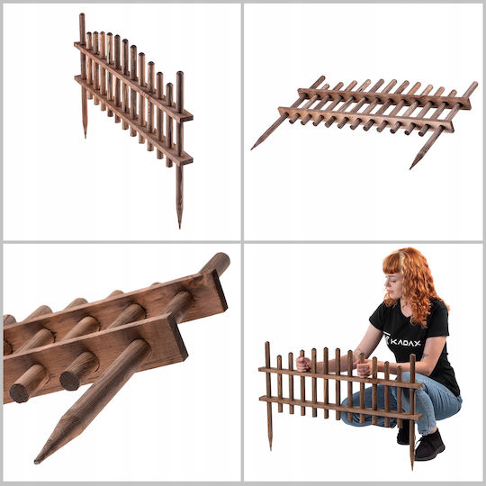 Kadax Holzgartenbordüre in Braun Farbe 35x85cm