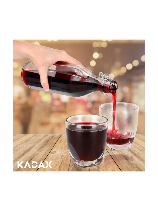 Kadax Flasche Wasser Glas mit Korken Transparent 1000ml 3 Stück