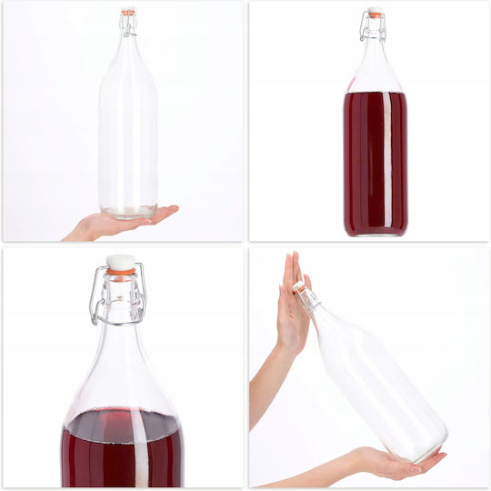 Kadax Μπουκάλι Νερού Γυάλινο με Φελλό Διάφανο 2000ml