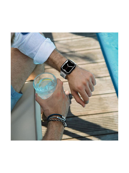 Techsuit Armband Rostfreier Stahl Schwarz (Apple Watch 44/45/46mm/Ultra 49mm)