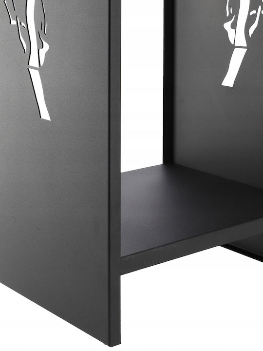 Kadax Μεταλλικό Ράφι Αποθήκευσης Ξύλων 36x31x91cm Μαύρο