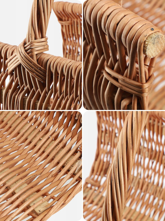 Kadax Μεταλλική Τσάντα Μεταφοράς Ξύλων 49.5x33x40cm Μπεζ