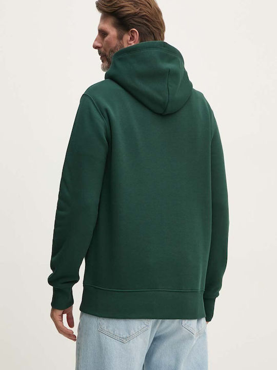 Gant Herren Sweatshirt mit Kapuze Tartan Green