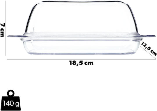 Kadax Serving Bowl Round Plastic Transparent with Diameter 18cm