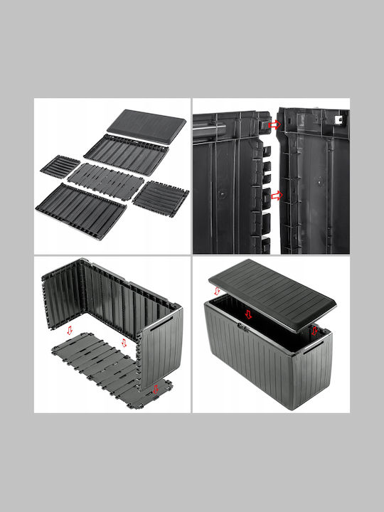 Kadax Outdoor Storage Box 290lt Gray L116.6xW47xH59.5cm
