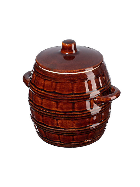 Kadax General Use Ceramic Vase with Lid Brown 8000ml 1 Pieces