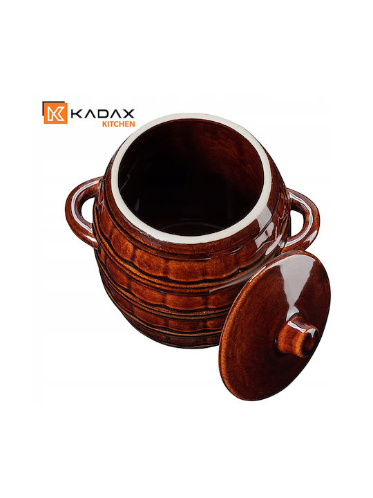 Kadax General Use Ceramic Vase with Lid Brown 8000ml 1 Pieces