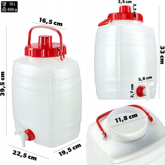 Kadax 25708 Πλαστικό Μπιτόνι με Κάνουλα 10lt