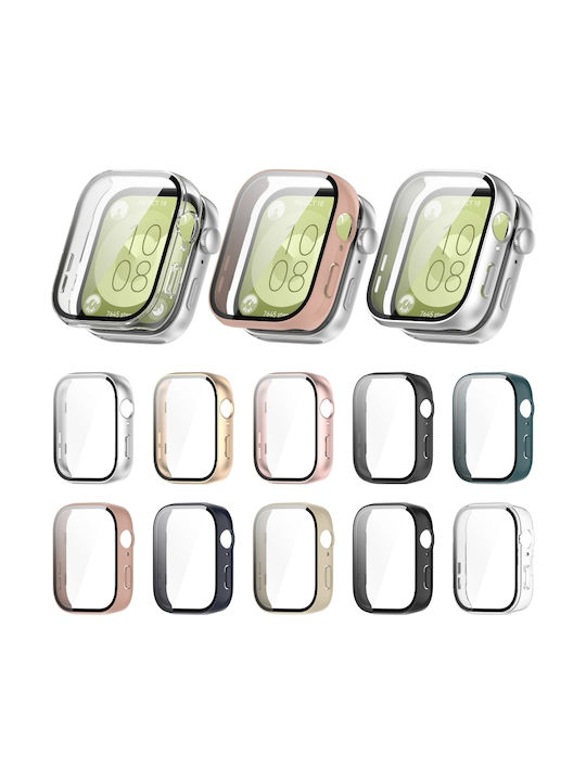 Plastikhülle mit Glas in Silber Farbe für Huawei Watch Fit 3