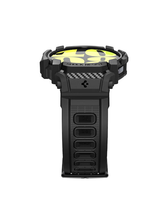 Spigen Rugged Armor Pro Silikonhülle in Schwarz Farbe für Samsung Galaxy Watch 7 (44 mm)