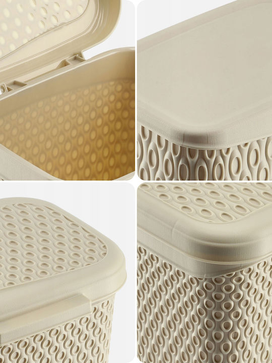 Kadax Wäschekorb Kunststoff 6lt mit Deckel Beige