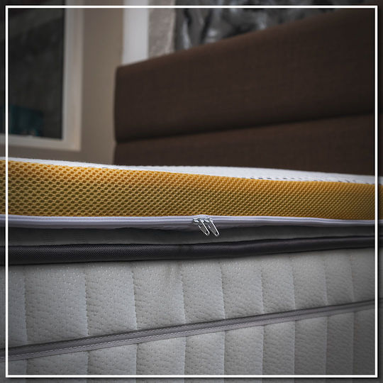 Como Felt & Wadding Producers Chamomile Mattress Topper Super King Size Removable Cover 160x200x4cm