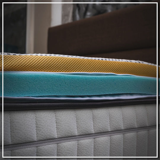 Como Felt & Wadding Producers Chamomile Mattress Topper Super King Size Removable Cover 160x200x4cm