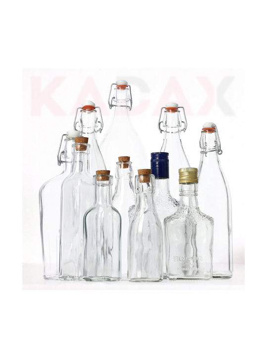 Kadax Flasche Wasser Glas mit Clip Transparent 500ml 6 Stück