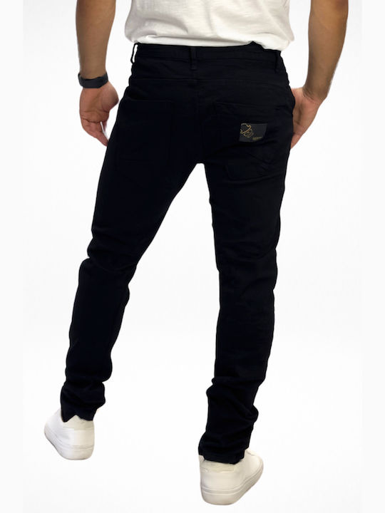 Men's Elastic Jeans Pants with Regular Straight Fit Black