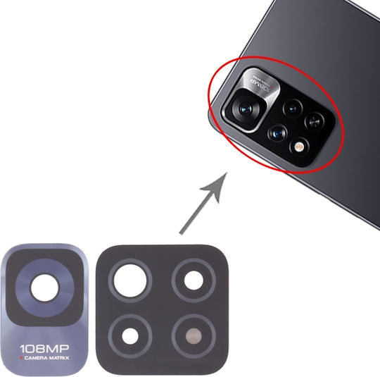 Camera Lens Glass Black for Xiaomi Redmi Note 11 Pro 5G, Redmi Note 11 Pro 4G, Redmi Note 11 Pro+ 5G India.