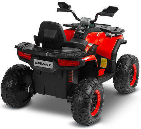 Copil Electric Masina Cu un loc cu Telecomanda Quad Gigant 12 volți Roșu