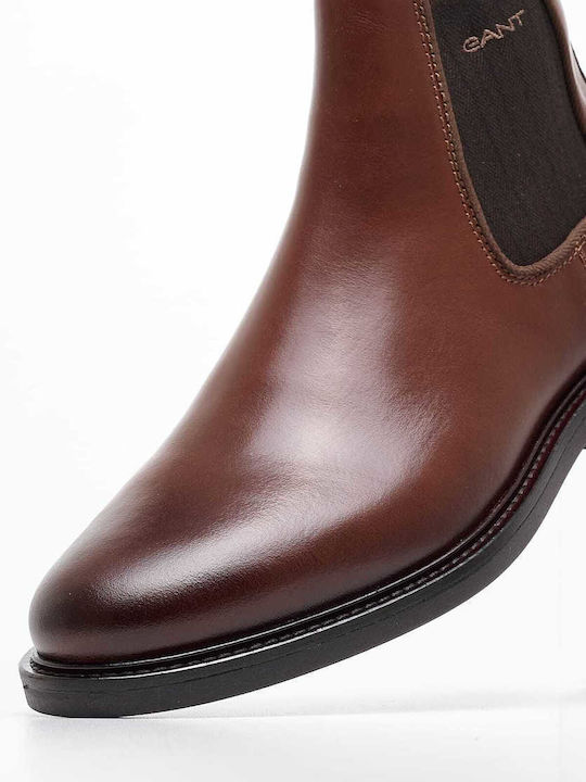 Gant Men's Leather Chelsea Ankle Boots Brown