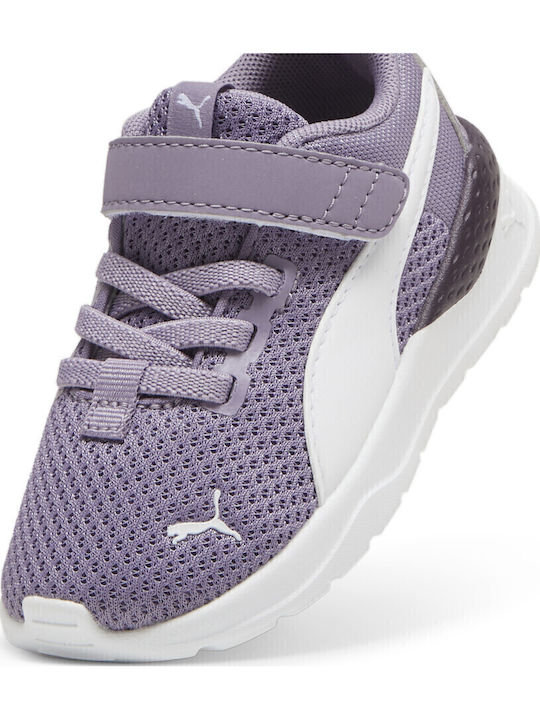 Anzarun Lite AC Kids Sports Shoes Running with Hoop & Loop Closure Purple