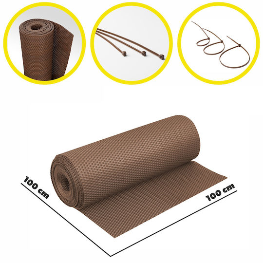 Kadax Material pentru Împrejmuire Grădină 100x100buc 1buc Brown