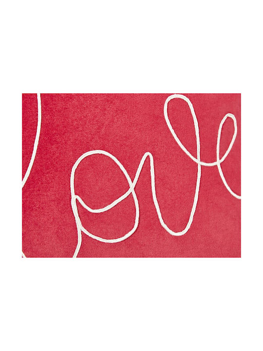 Decorative Pillow Embroidery Cotton Red Siderasis 45 X 45 Cm