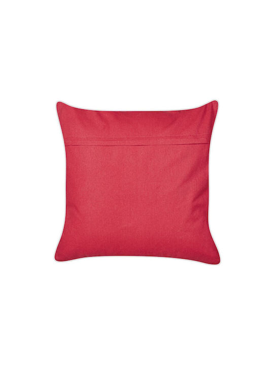 Decorative Pillow Embroidery Cotton Red Siderasis 45 X 45 Cm