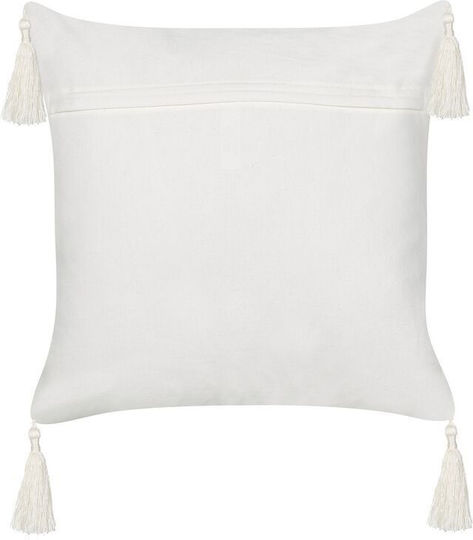 Beige Cotton Throw Pillow Melobesia 45 x 45 Cm