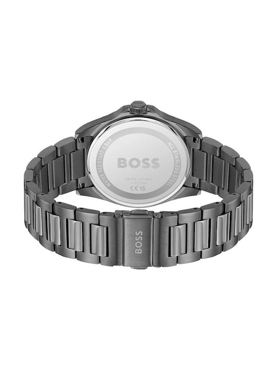 Hugo Boss Watch Chronograph Battery with Gray Metal Bracelet