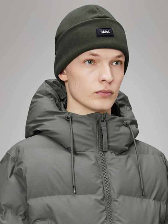 Rains Beanie Masculin Fleece - Polar Căciulă Tricotat în culoarea Verde