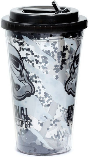Puckator Sticlă cu Pai Ecozen Stormtrooper Cup73 5055071781391